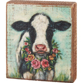 Floral Calf Block Sign
